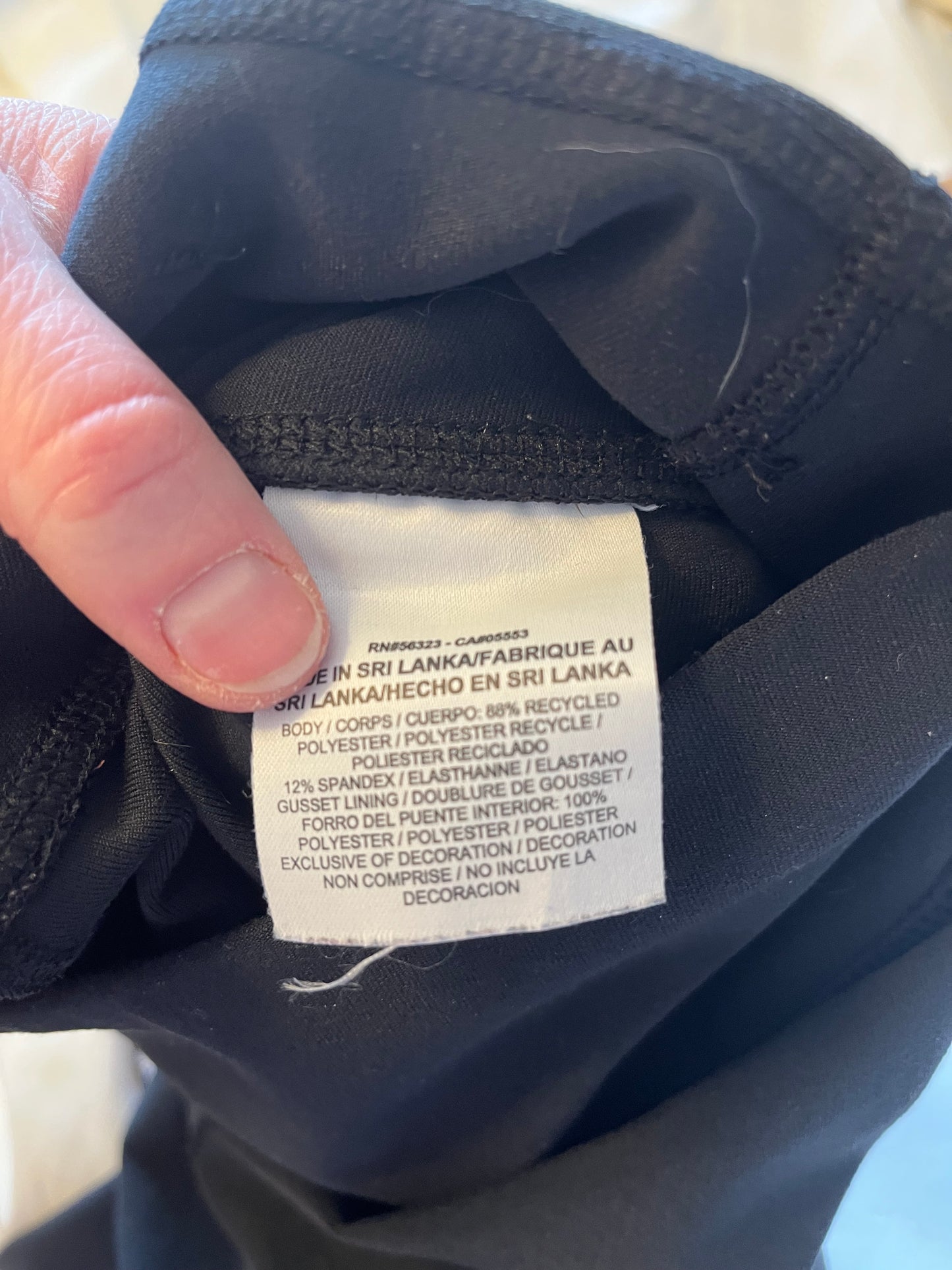 Leggings Nike - Étiquette de composition