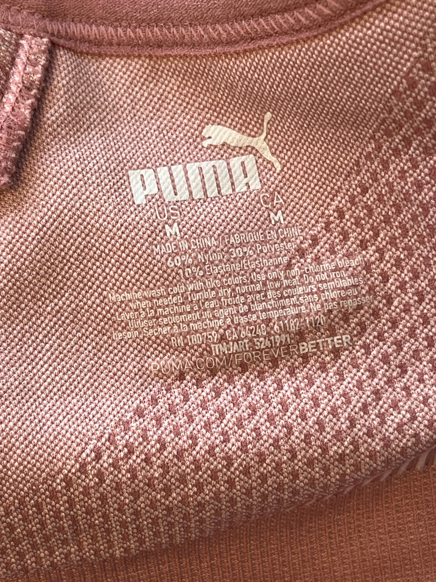 Soutien-gorge Puma - Étiquette de marque et de taille