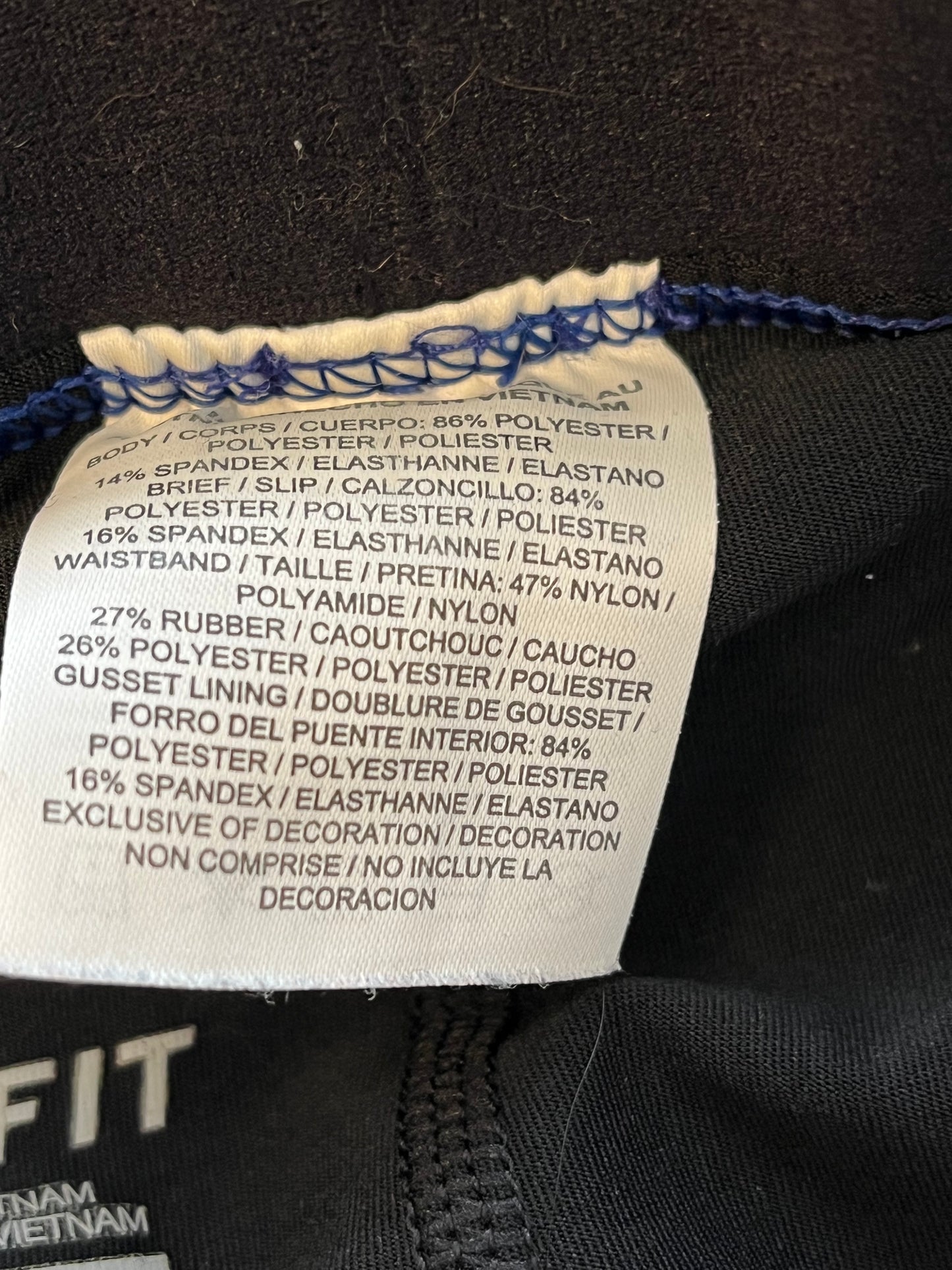 Short Nike - Étiquette de composition