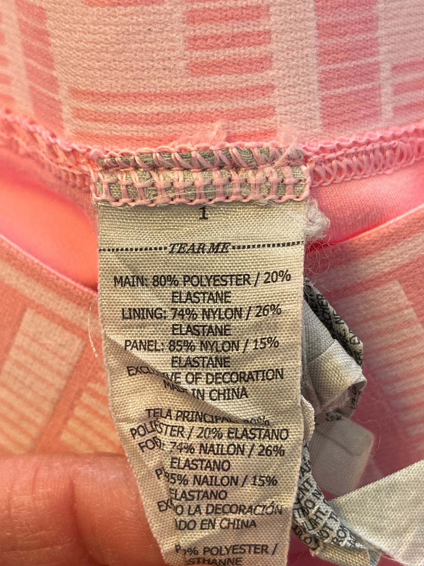 Biker short Lorna Jane - Étiquette de composition