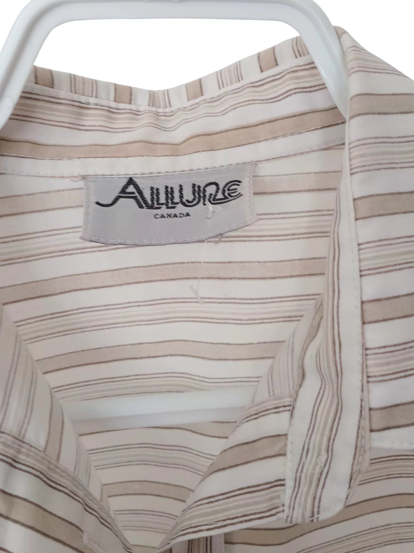 Chemise rayée crème et beige (M)