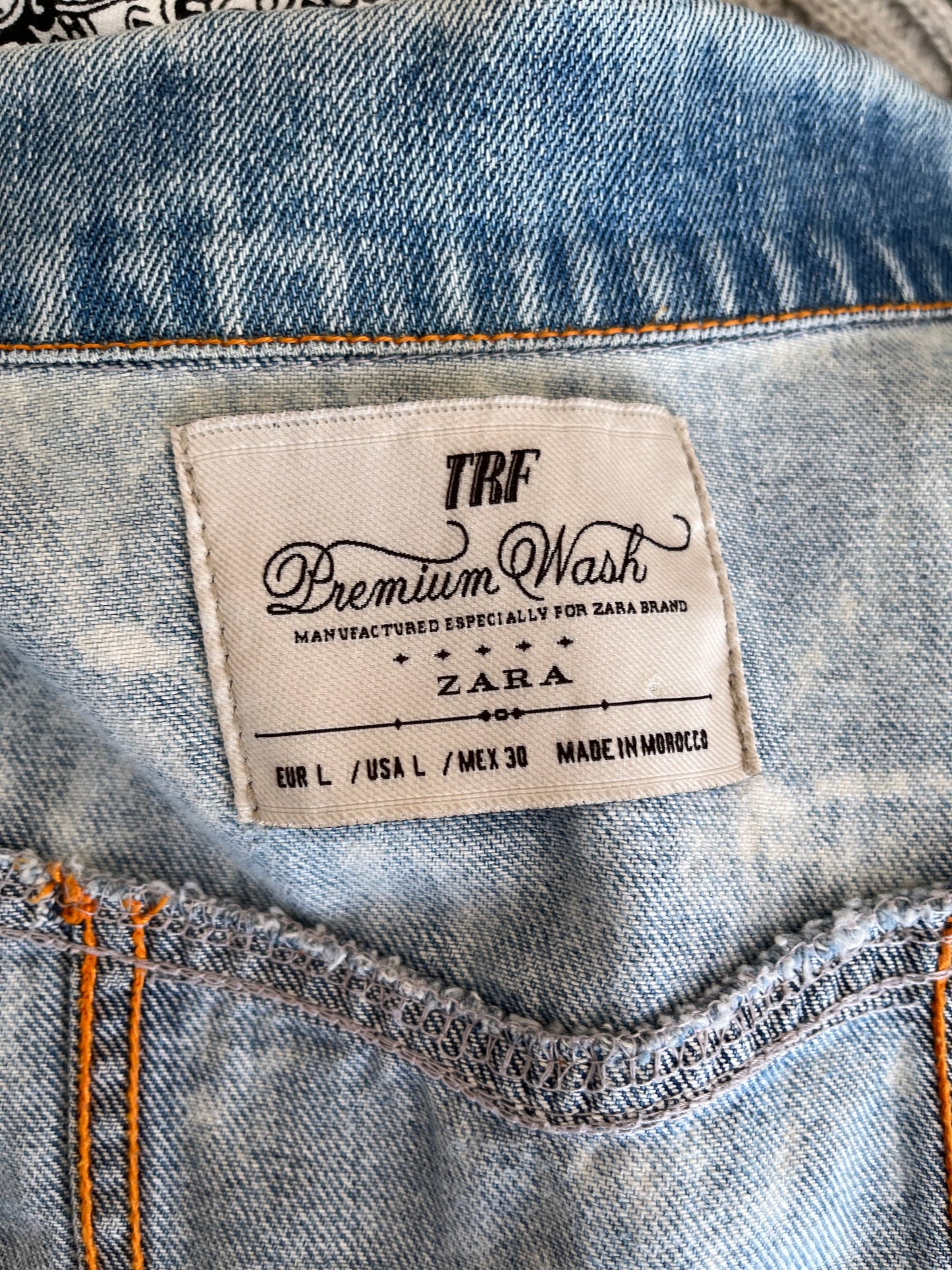 Veste Zara - Étiquette de marque et taille