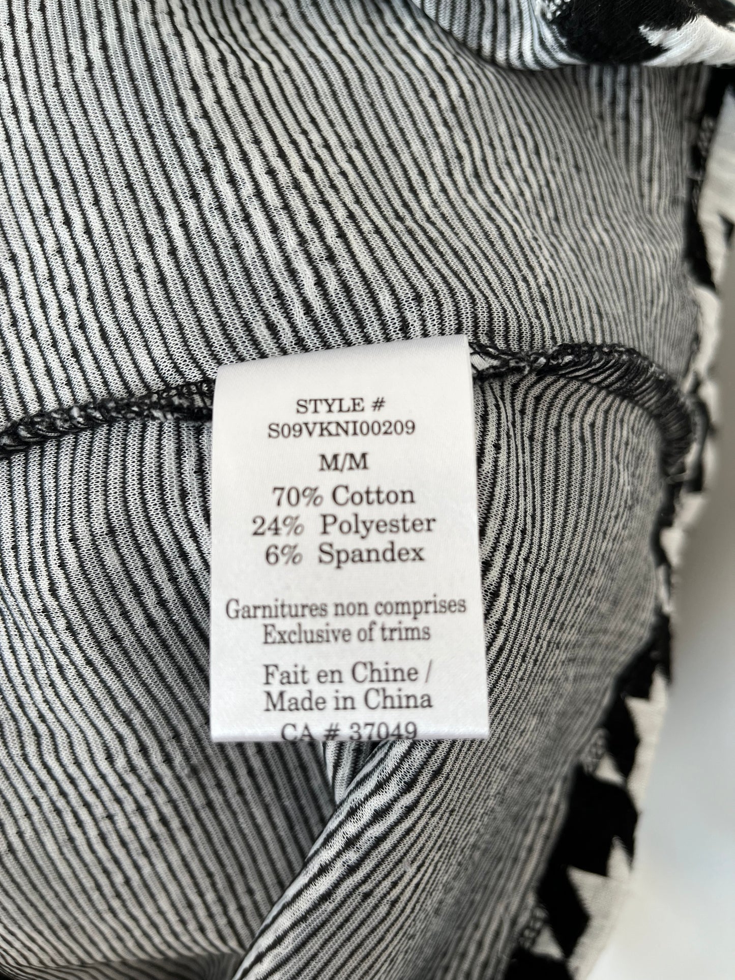 Chandail San Francisco - Étiquette de composition