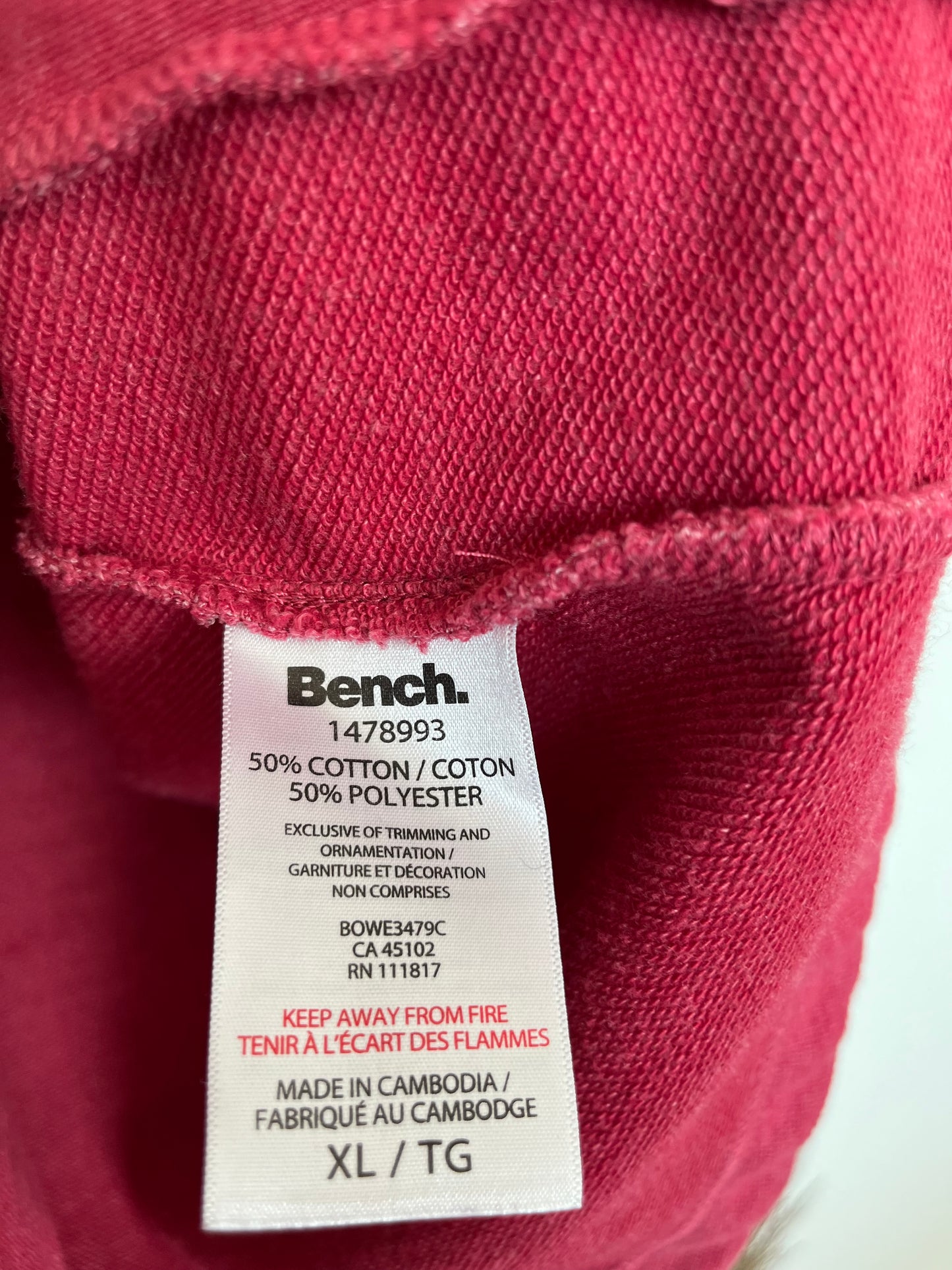 Veste Bench - Étiquette de composition