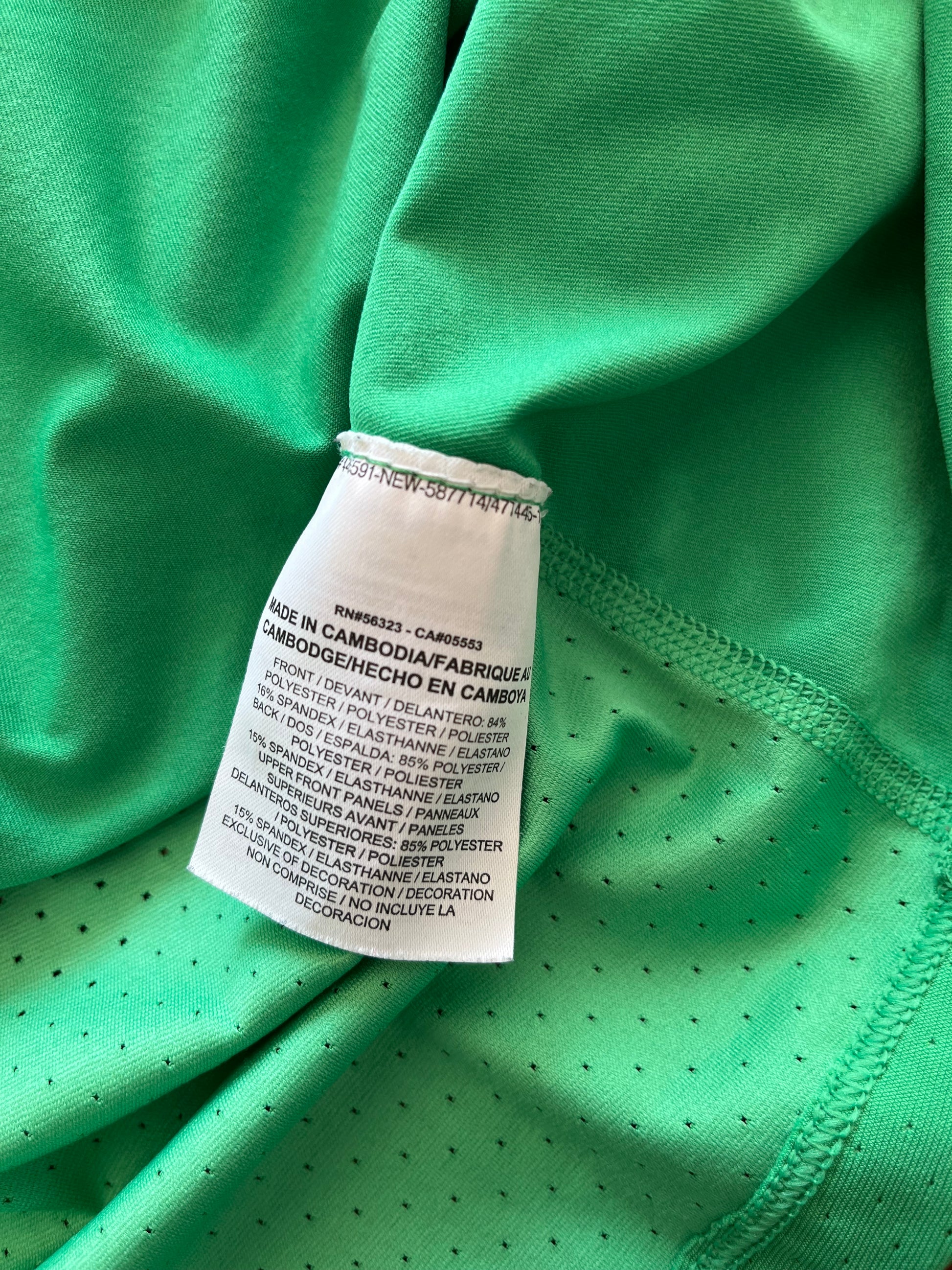 Camisole Nike - Étiquette de composition