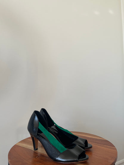 Escarpins noir et vert