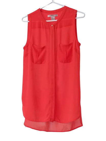 Blouse sans manches orange – coupe oversize