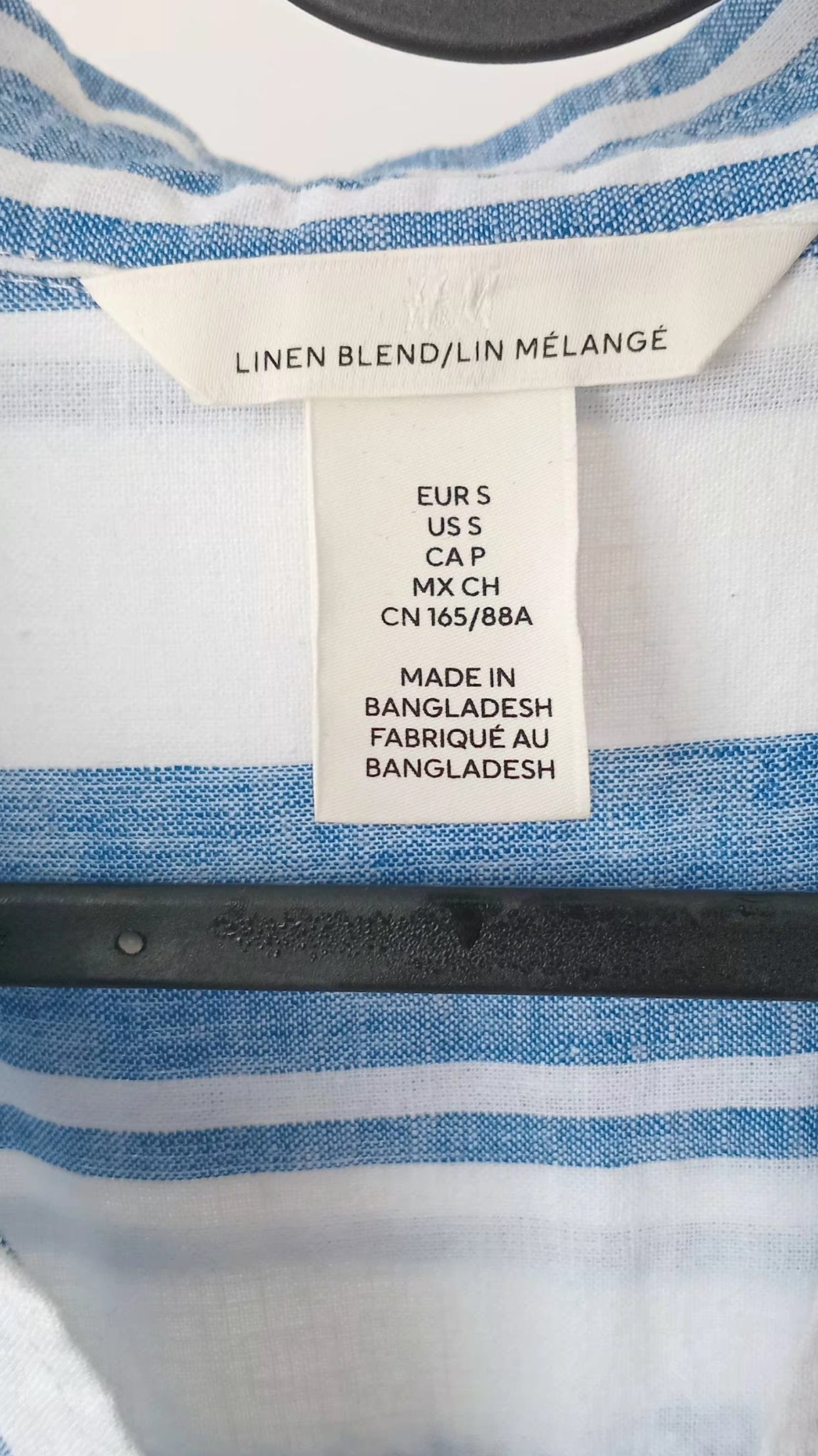 Robe midi rayée blanc et bleu (P)