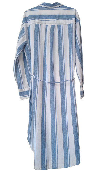 Robe midi rayée blanc et bleu (P)