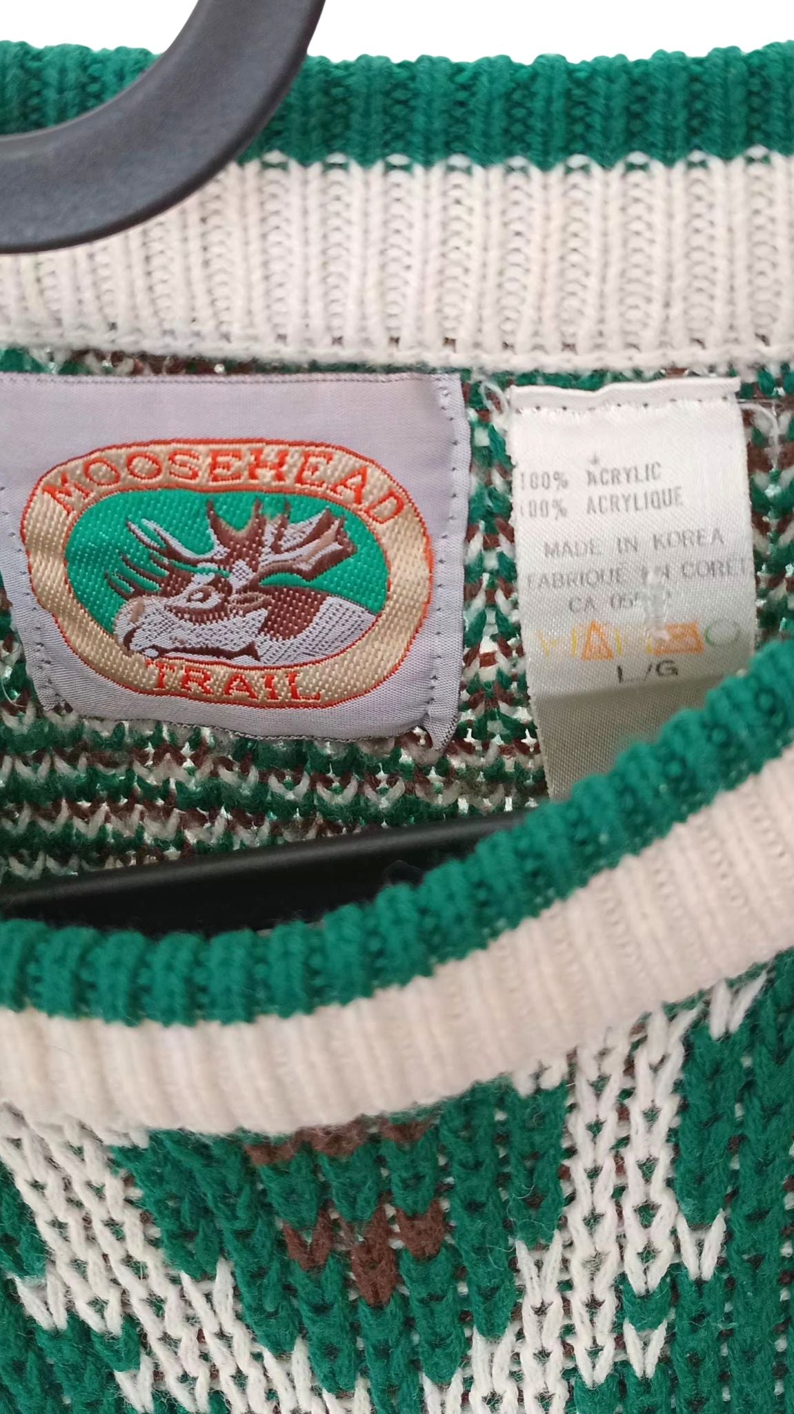 Chandail tricot vintage à motifs (G)