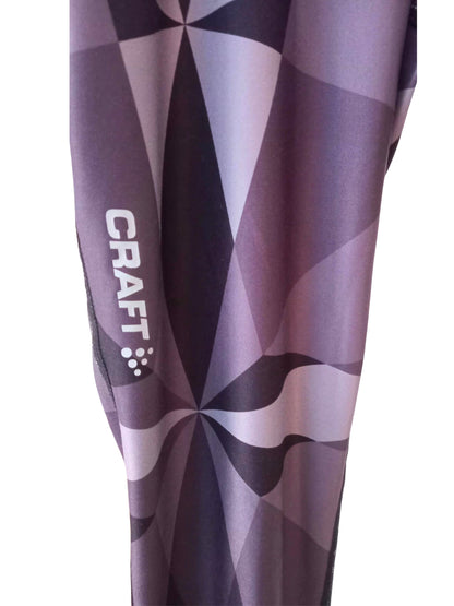 Legging d’entraînement mauve à motifs géométriques
