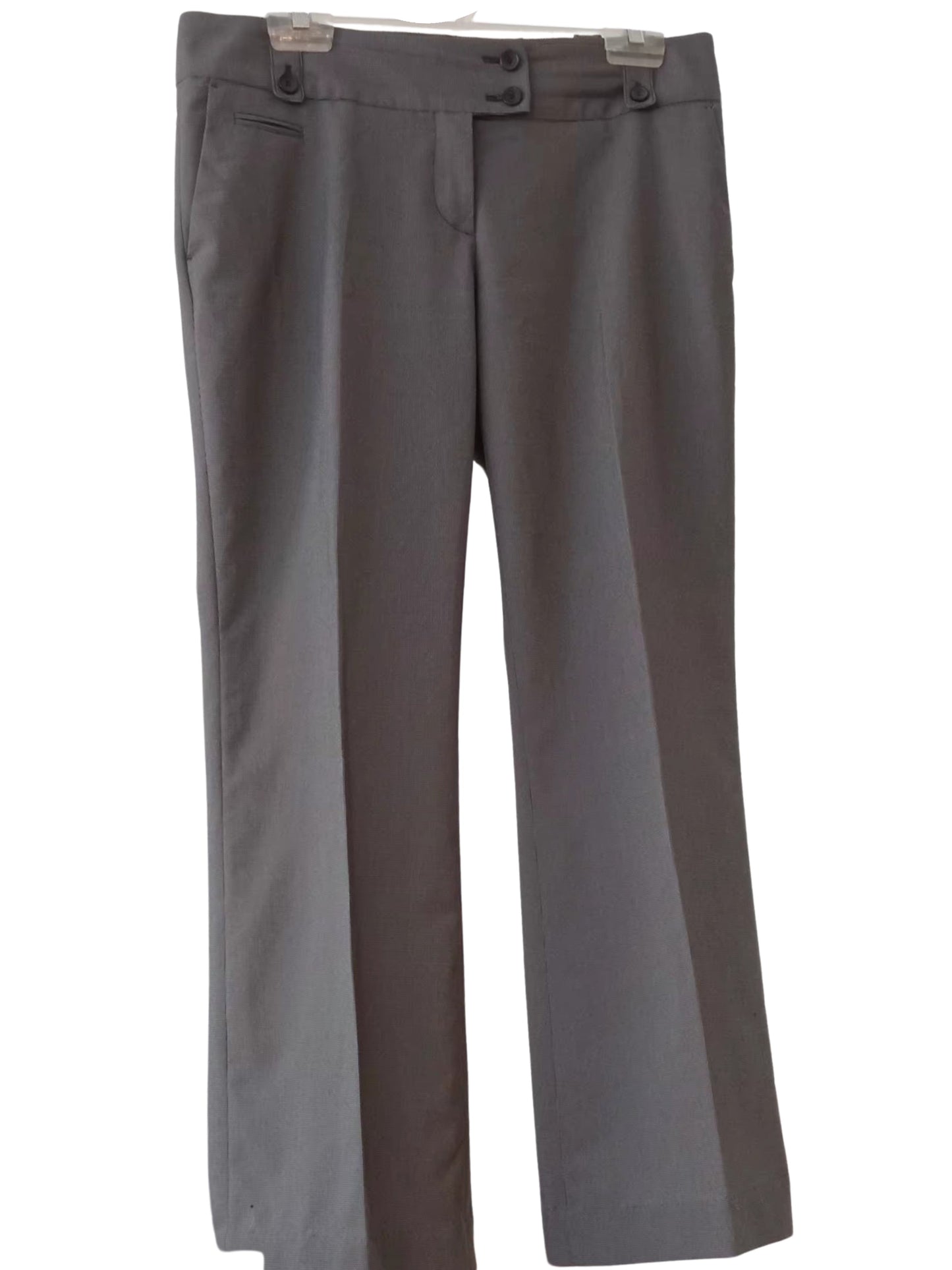 Pantalon gris texturé, taille moyenne