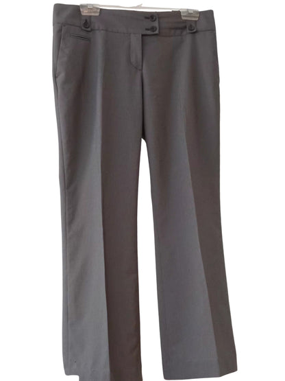 Pantalon gris texturé, taille moyenne