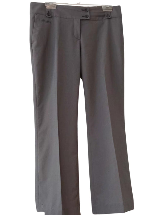 Pantalon gris texturé, taille moyenne