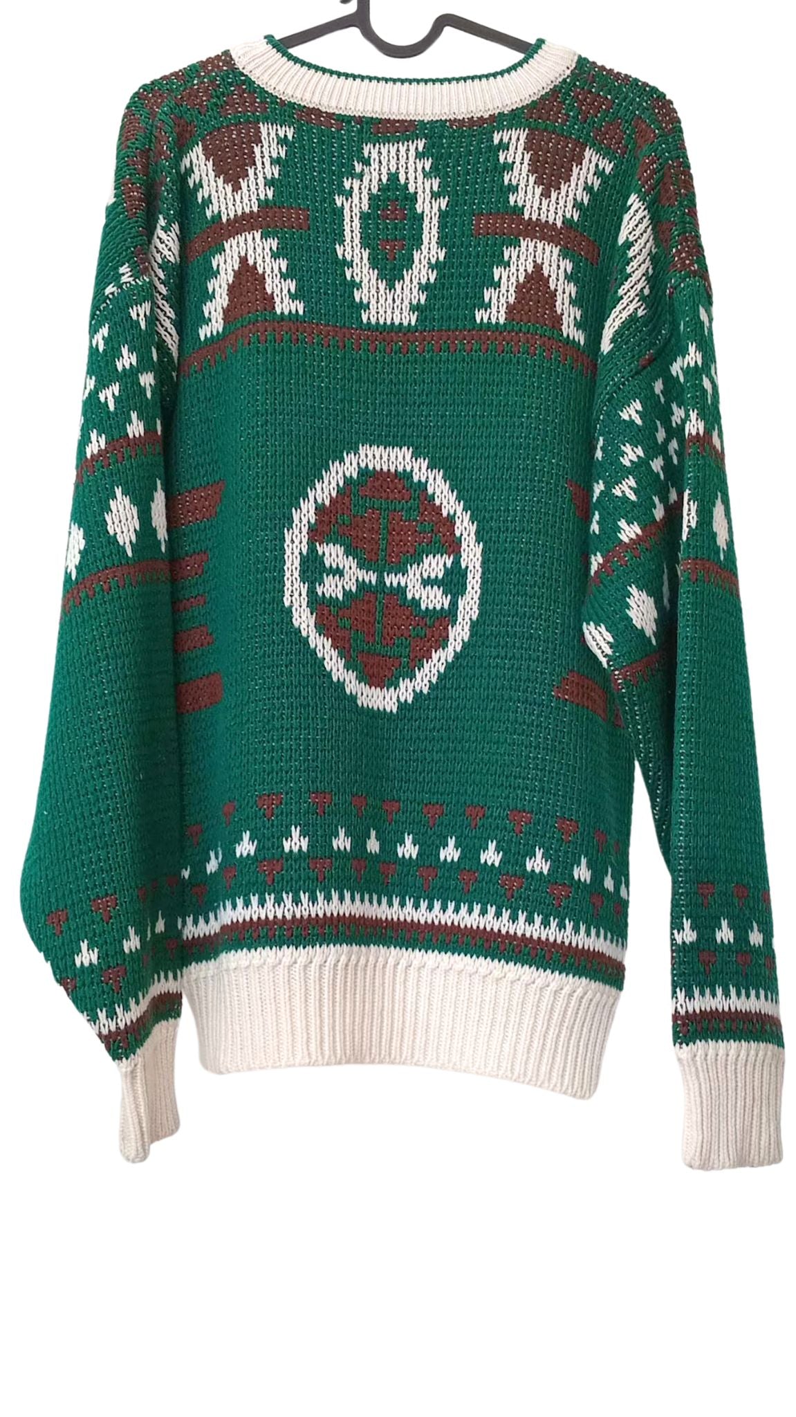 Chandail tricot vintage à motifs (G)