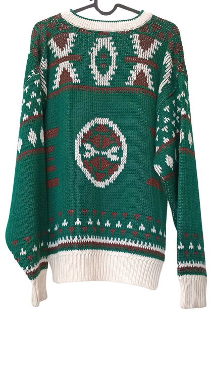 Chandail tricot vintage à motifs (G)