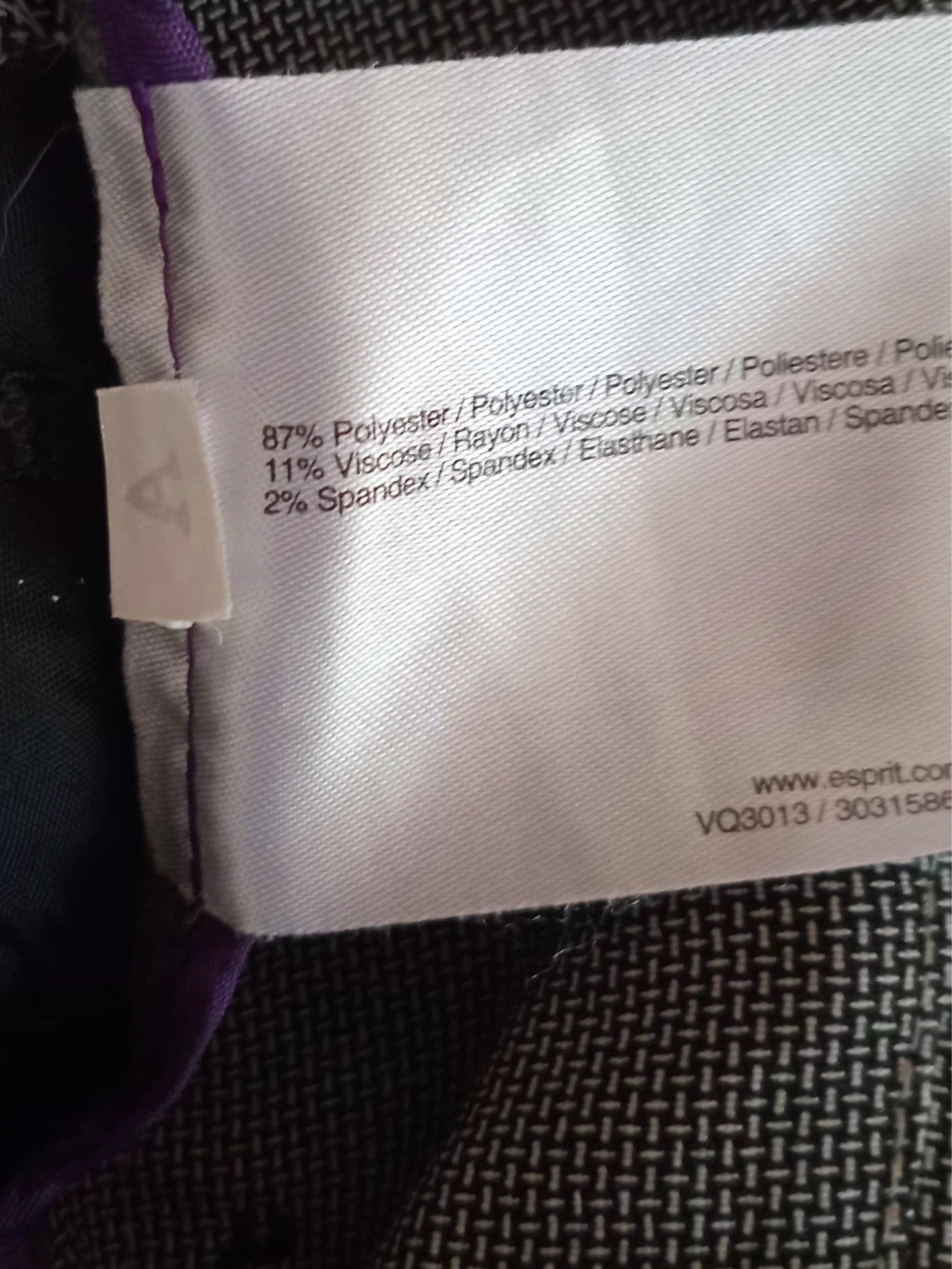 Pantalon gris texturé, taille moyenne