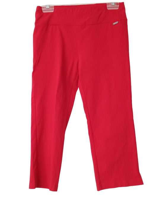 Pantalon rouge vif trois quarts (7)