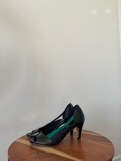 Escarpins noir et vert
