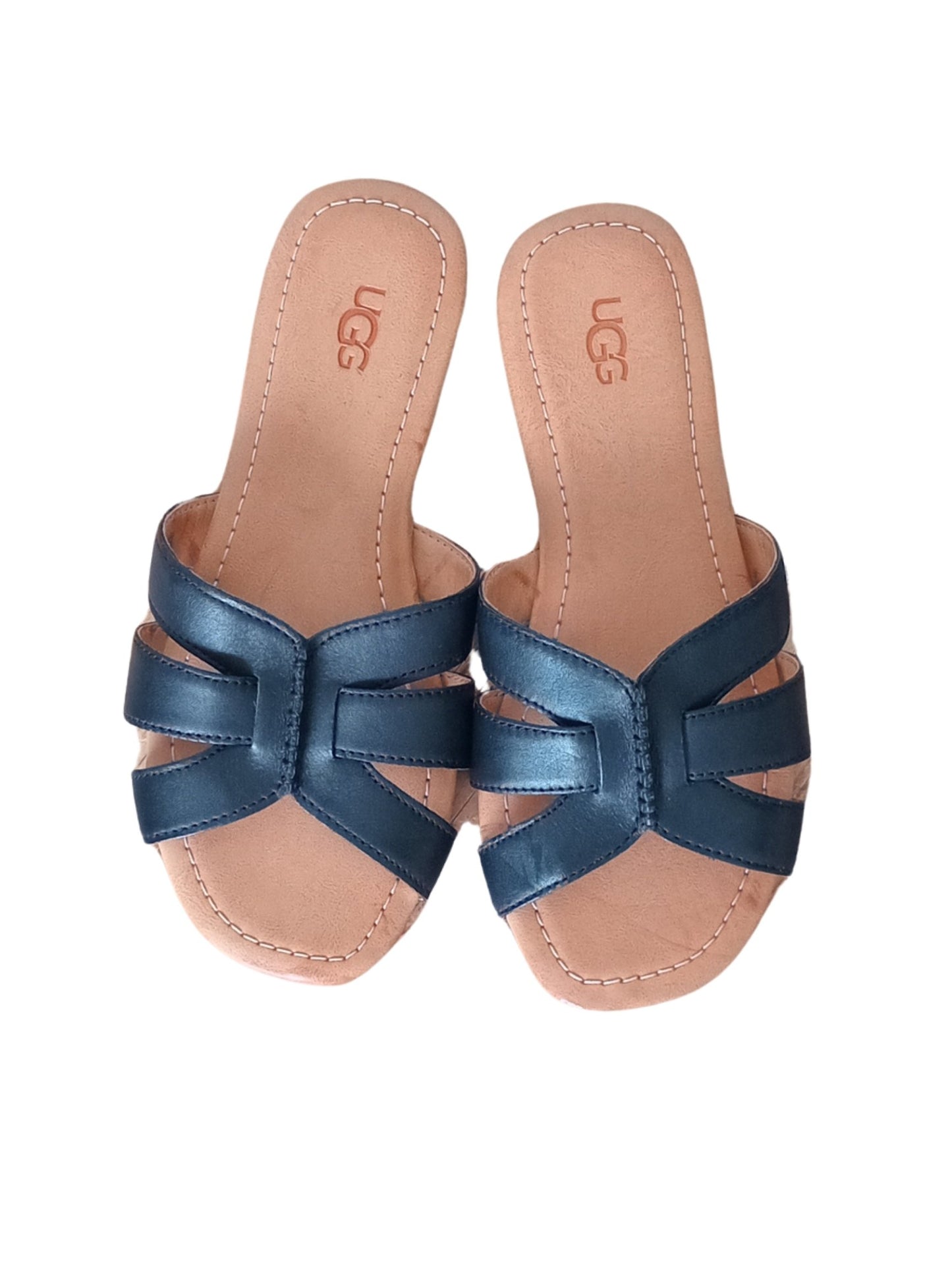 Sandales slip-on noire et taupe (6)