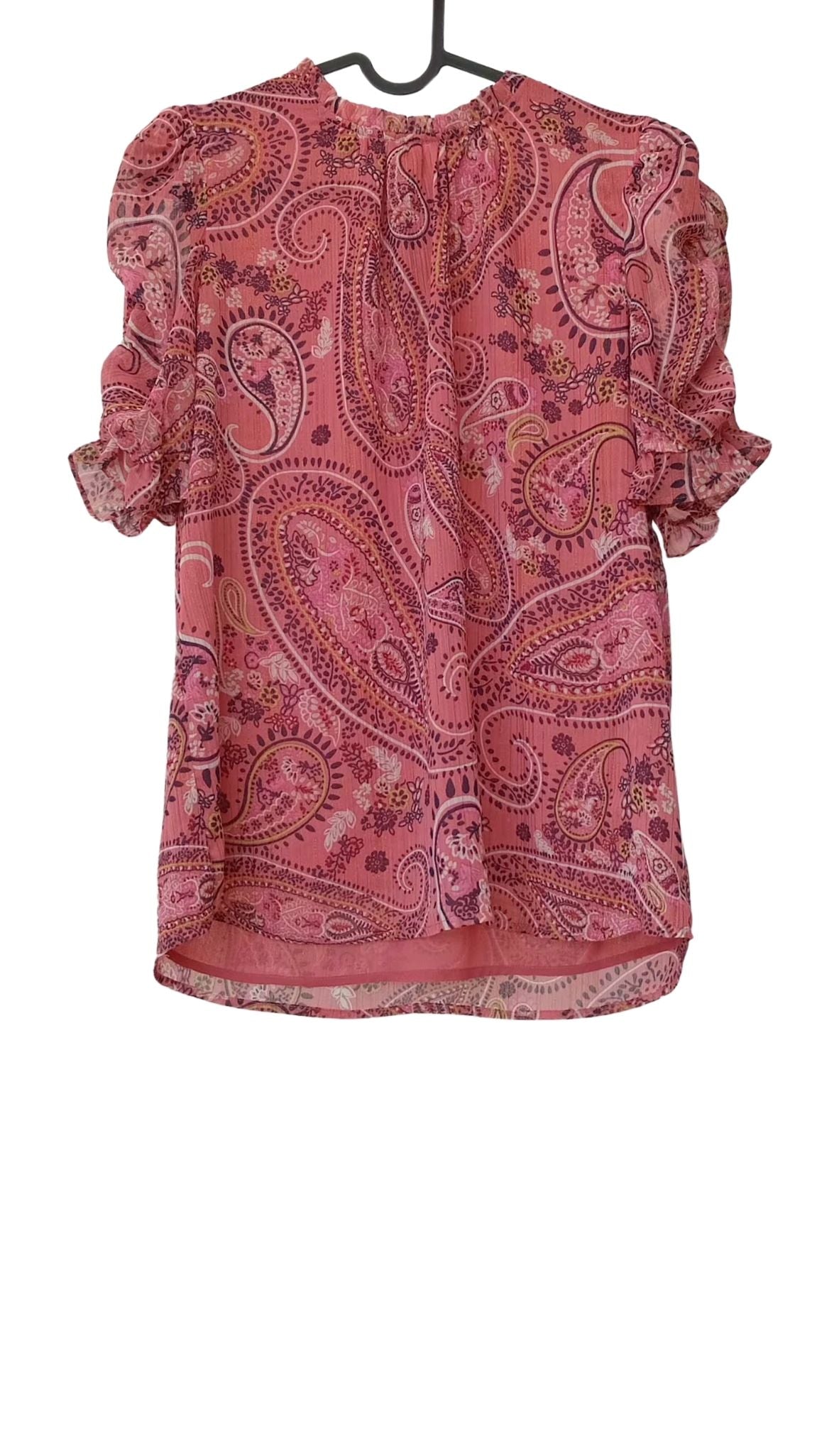 Blouse vieux rose à motif cachemire (M)