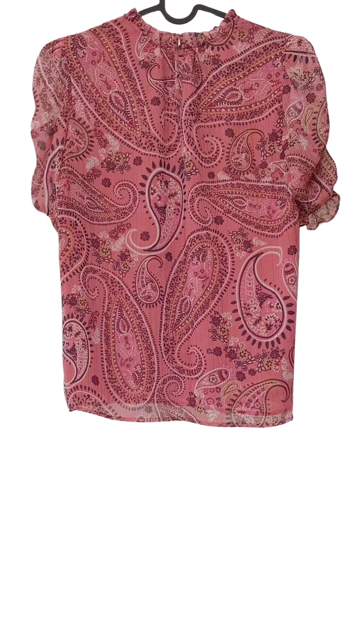 Blouse vieux rose à motif cachemire (M)