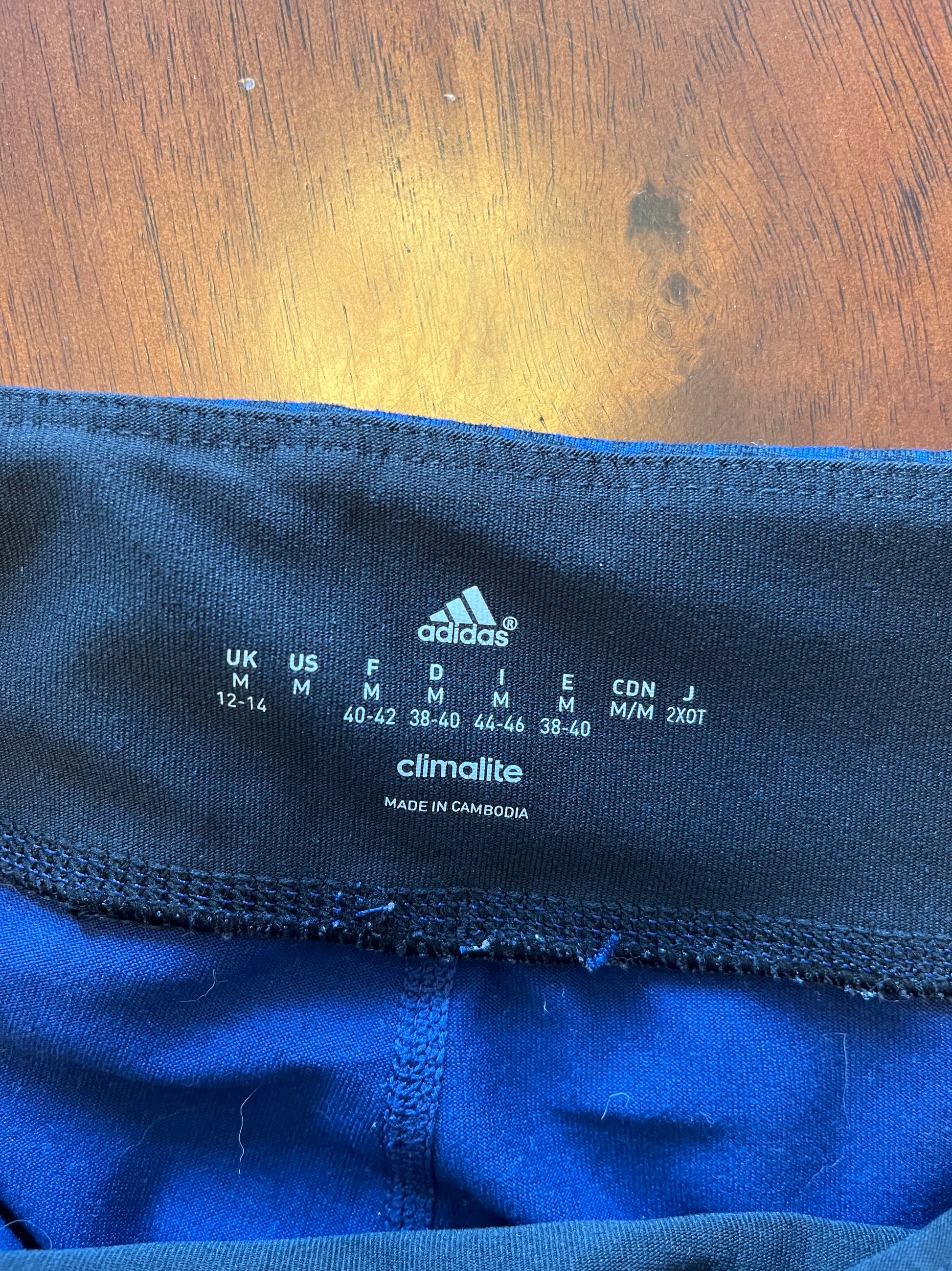 Leggings Adidas Climalite - Étiquette de taille