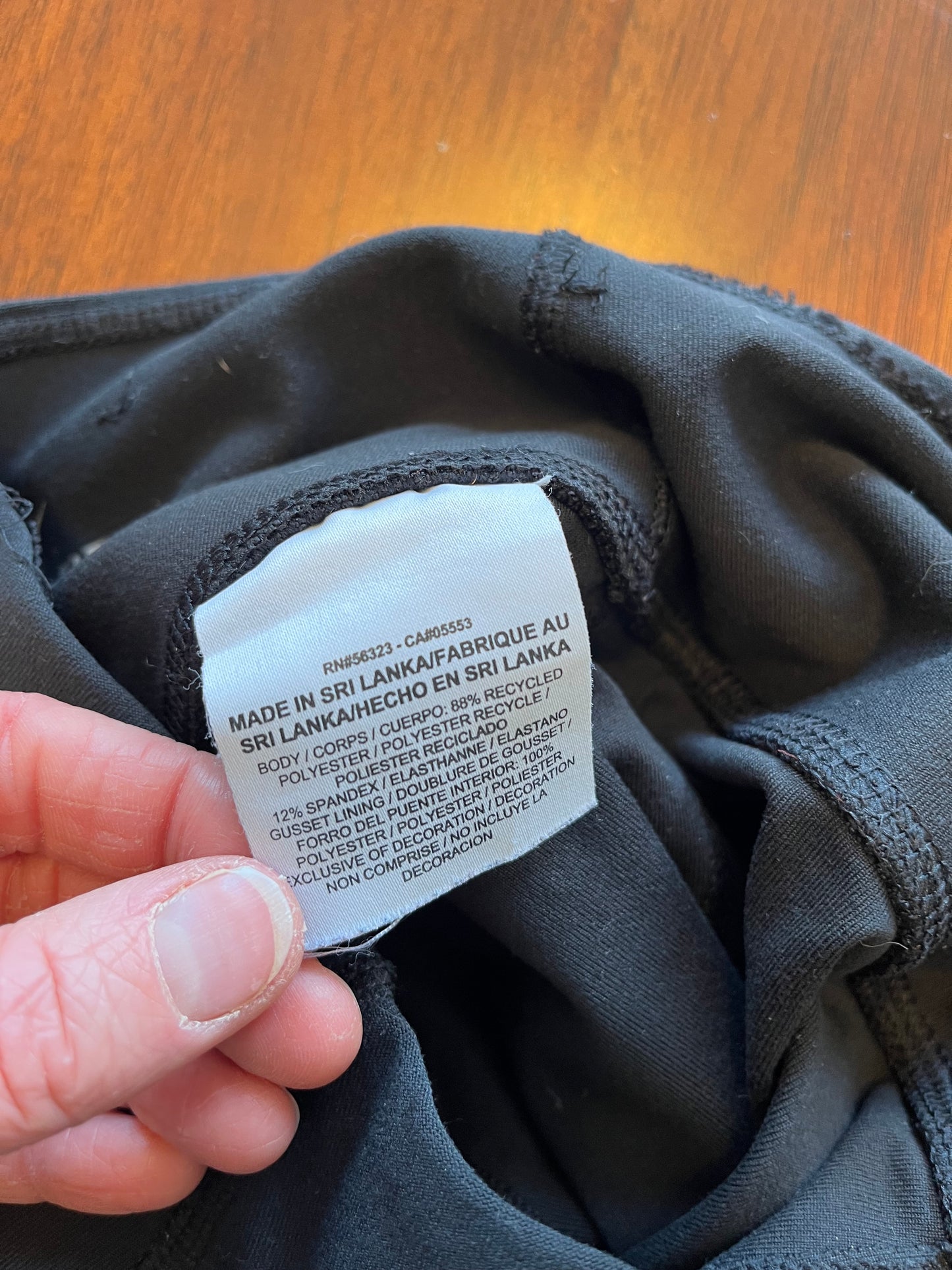 Leggings Adidas Climalite - Étiquette de composition