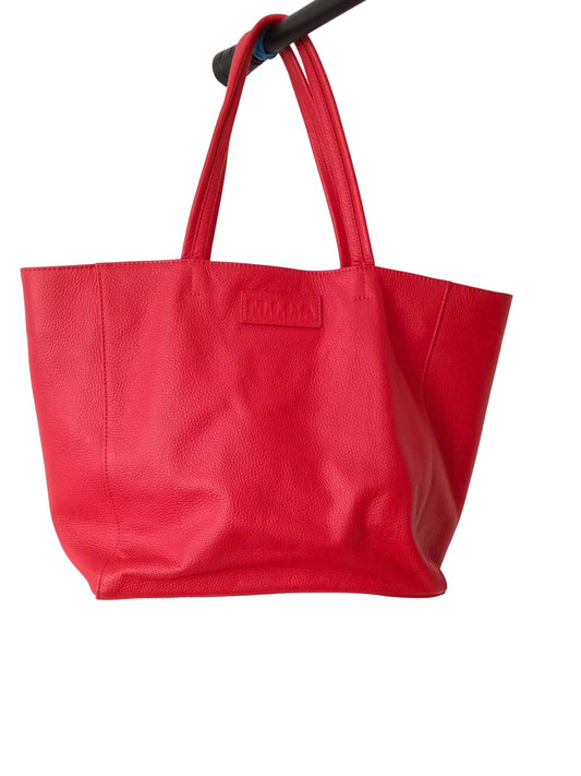 Sac fourre-tout en cuir rouge