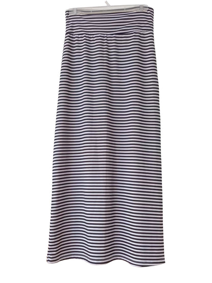 Jupe maxi à rayures noires et blanches