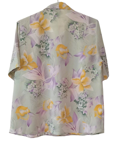 Blouse vintage tropicale vert menthe