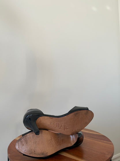 Escarpins noir et vert