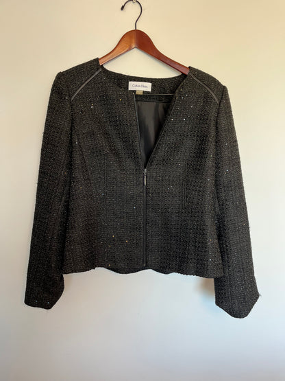 Veston boléro gris scintillant