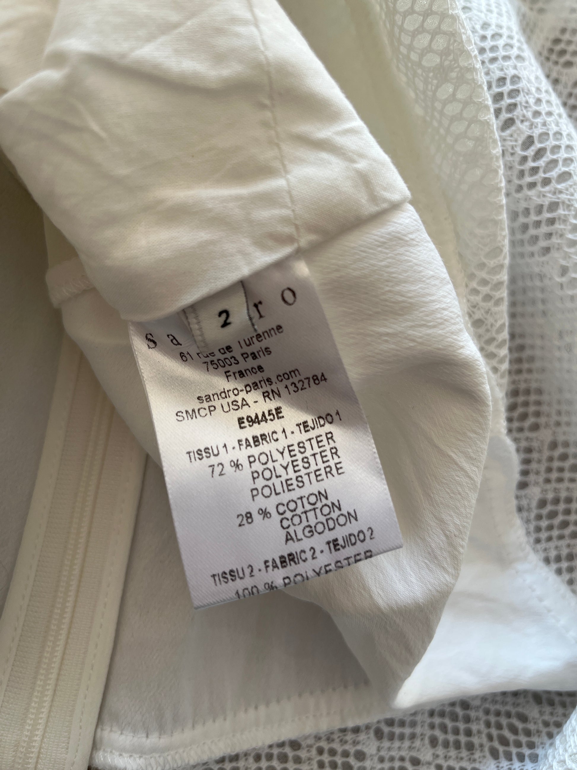 Camisole Sandro - Étiquette de taille et composition