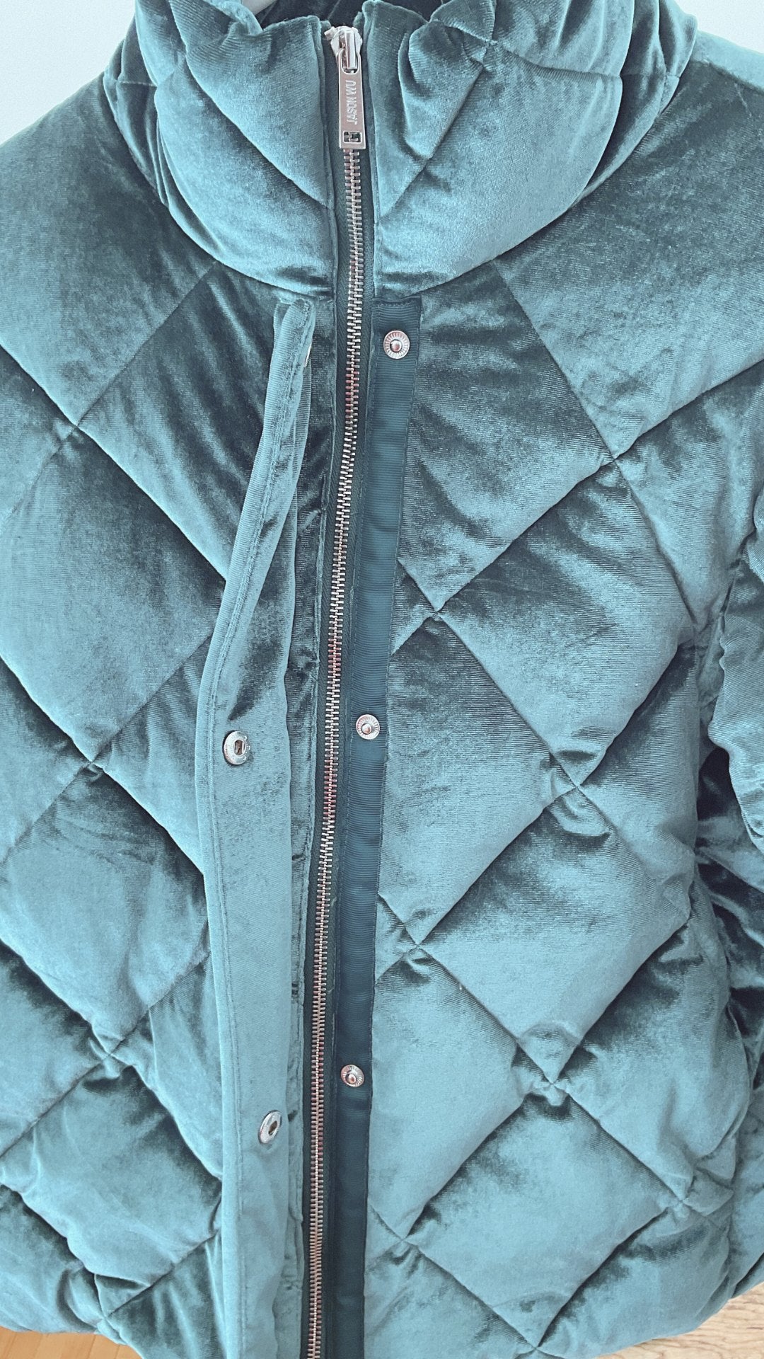 Bomber en velours vert forêt