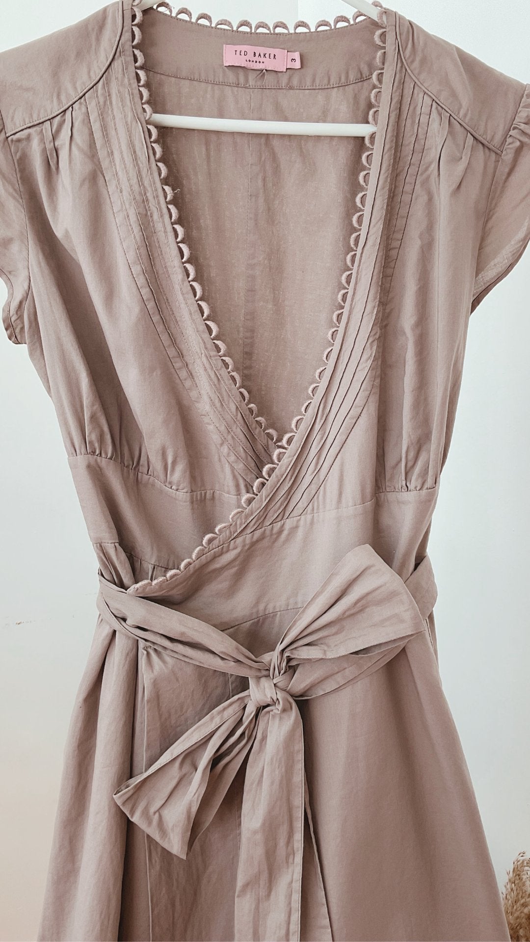 Robe midi cache-cœur taupe (M)